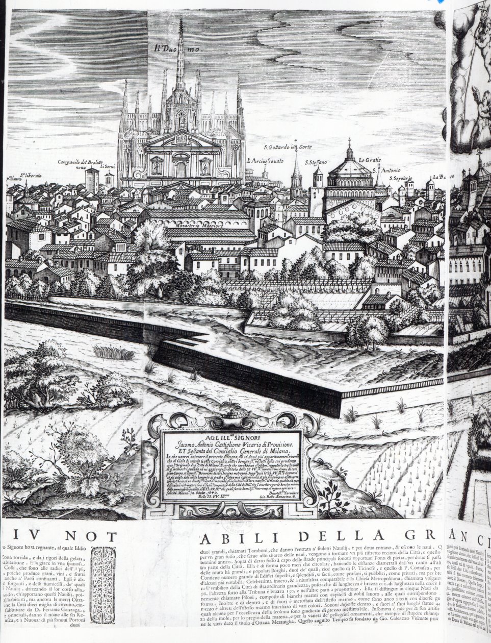 Milánó térképének metszete, 1640 alkotó: Giovanni Battista Bonacina