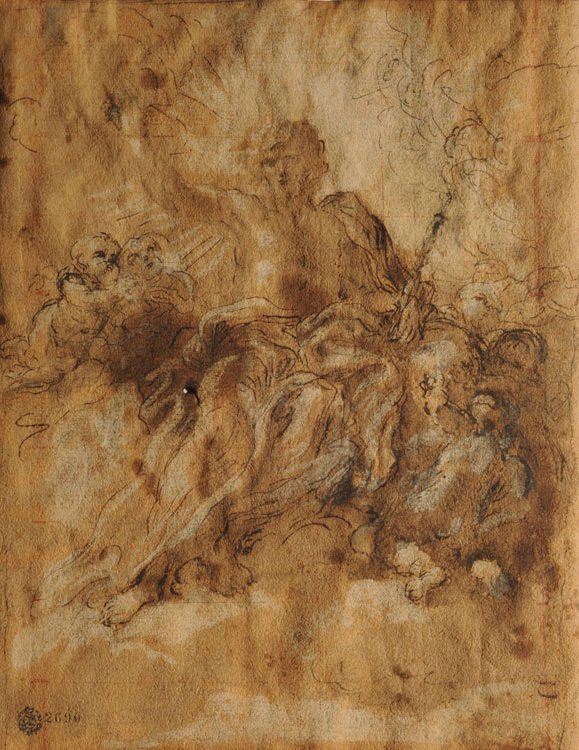 Krisztus dicsőségben az angyalokkal alkotó: Giovanni Battista Gaulli