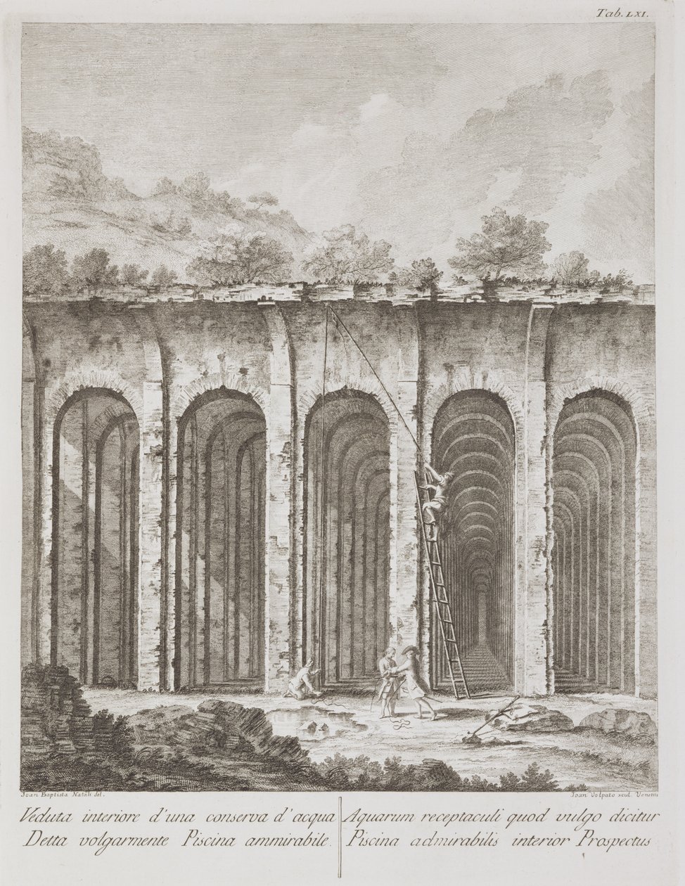 Piscina Mirabilis, Paulo Antonio Paoli Pozzuoliban, Cumában és Baján létező régiségek maradványaiból, Giovanni Volpato (1735-1803) metszete alkotó: Giovanni Battista III Natali