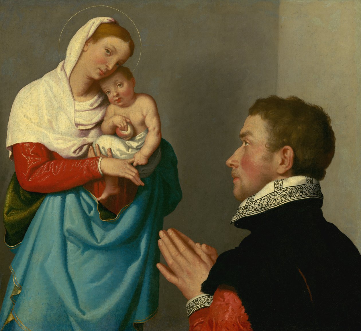 Egy úri hódolat a Madonna előtt alkotó: Giovanni Battista Moroni