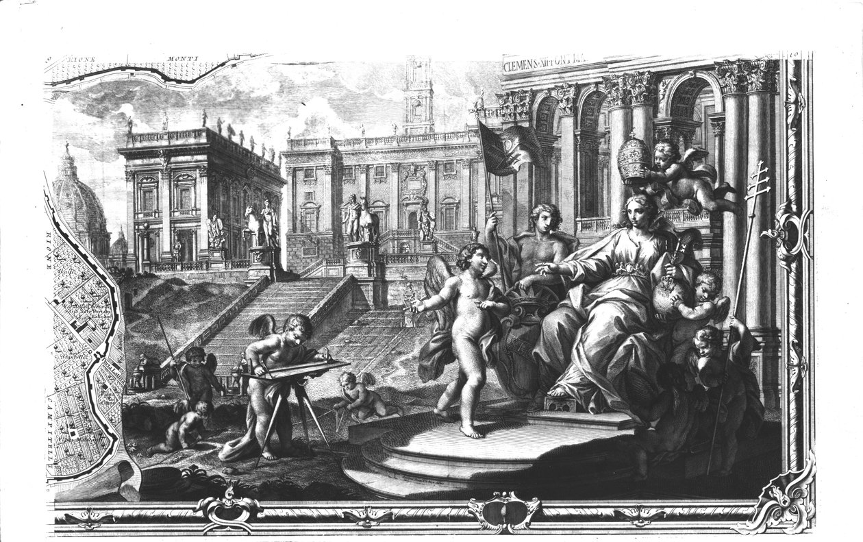A római Campidoglioban ülő katolikus egyház allegóriája, 1798 alkotó: Giovanni Battista Nolli