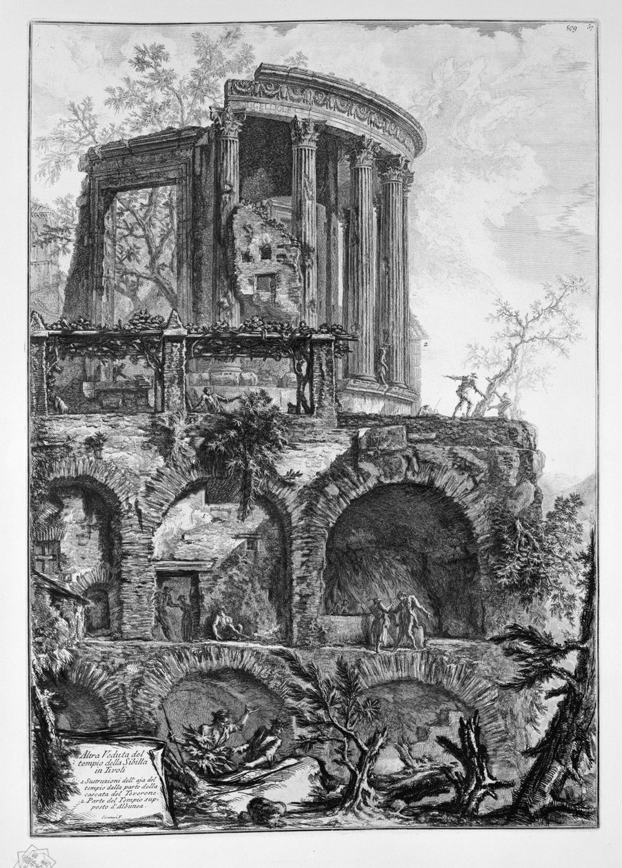 A tivoli Szibilla templomának egy másik nézete alkotó: Giovanni Battista Piranesi