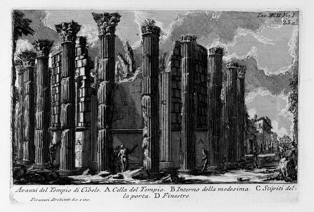 Cybele templomának maradványai alkotó: Giovanni Battista Piranesi