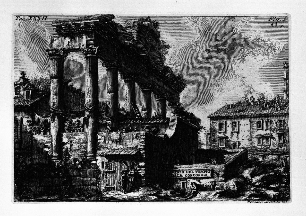 Avazo a Concordia templomból alkotó: Giovanni Battista Piranesi