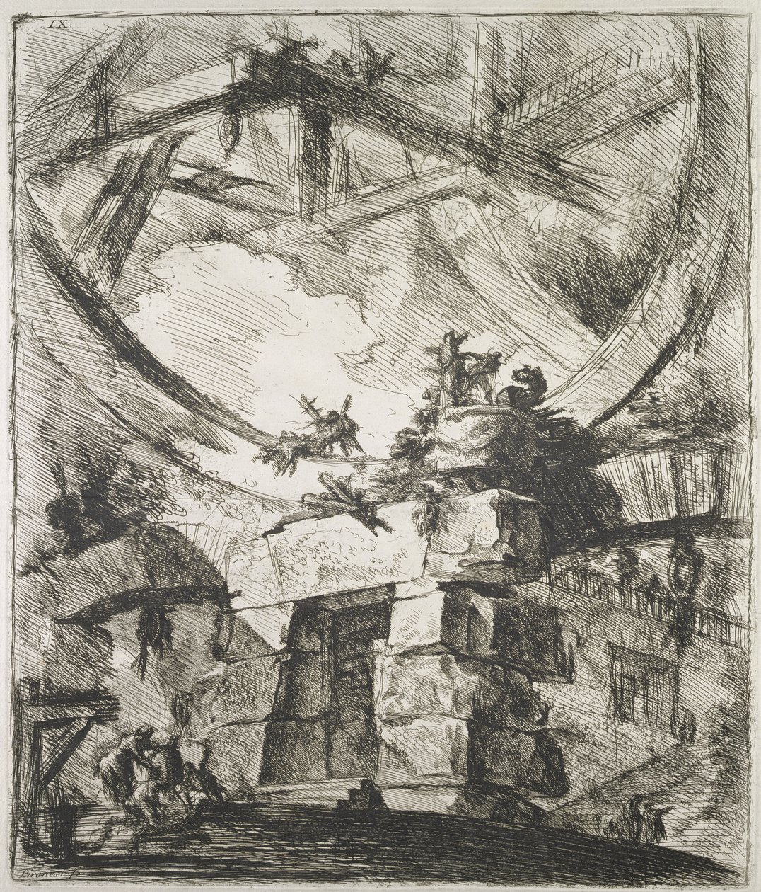 Carceri (Börtön) IX, 1760 alkotó: Giovanni Battista Piranesi