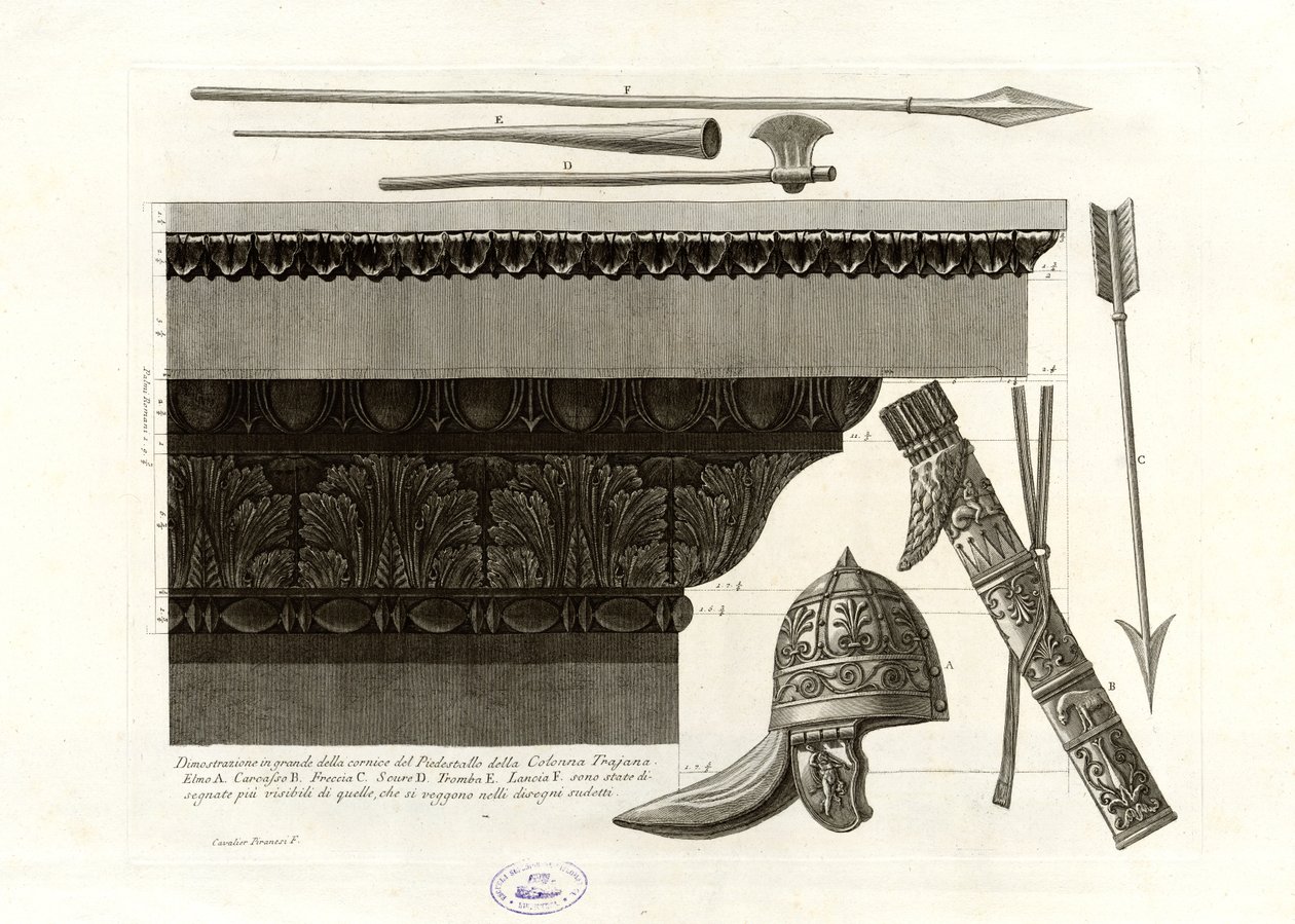 Nagy bemutató a Traianus -oszlop talapzatának keretéről alkotó: Giovanni Battista Piranesi