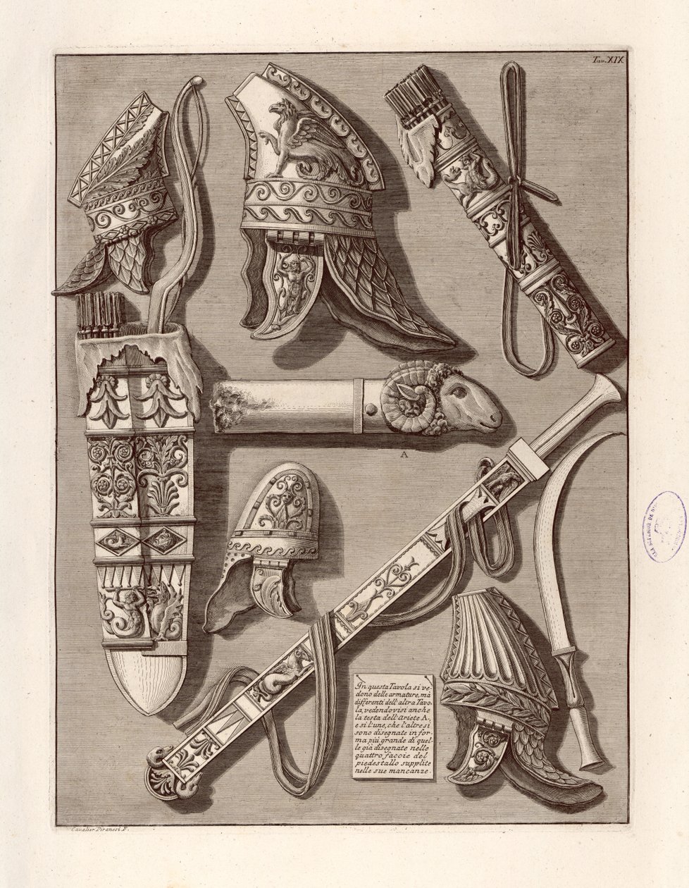 Ezen a táblán néhány páncélt látunk alkotó: Giovanni Battista Piranesi