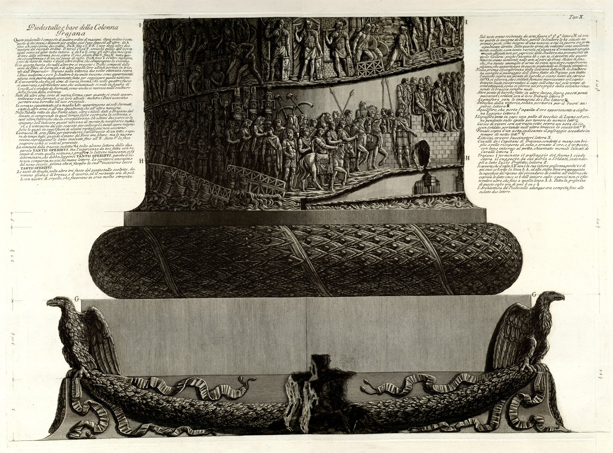 A talapzat és a Traianus -oszlop alapja alkotó: Giovanni Battista Piranesi