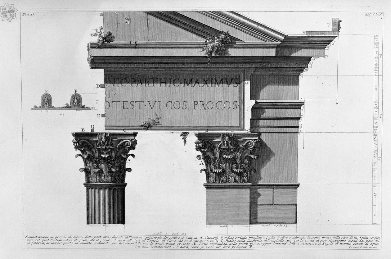 Octavia portikája alkotó: Giovanni Battista Piranesi