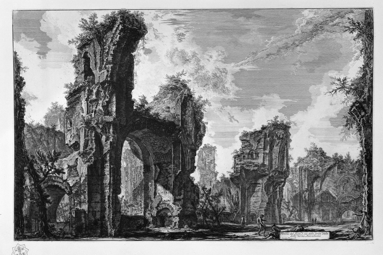 Sisto romjai, vagy az Antoninus -fürdő nagyterme alkotó: Giovanni Battista Piranesi