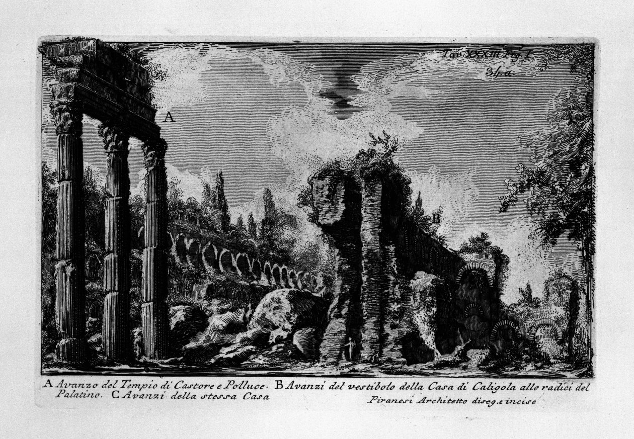 Castor és Pollux temploma, Róma alkotó: Giovanni Battista Piranesi