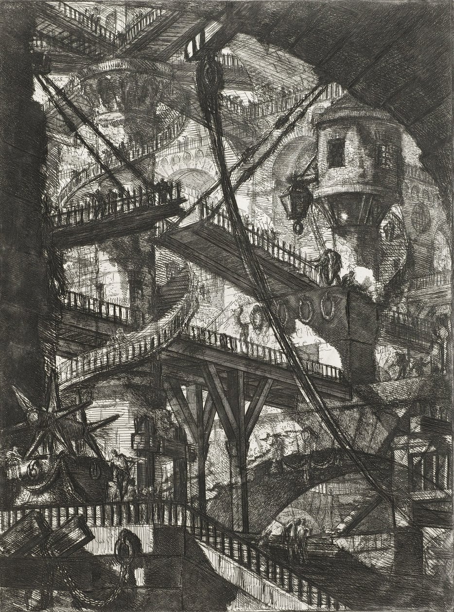 A felvonóhíd, VII. Lemez a Carceri dInvenzione sorozatból alkotó: Giovanni Battista Piranesi