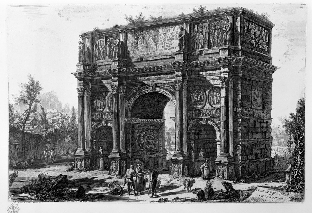 Kilátás a Konstantin -ívre alkotó: Giovanni Battista Piranesi