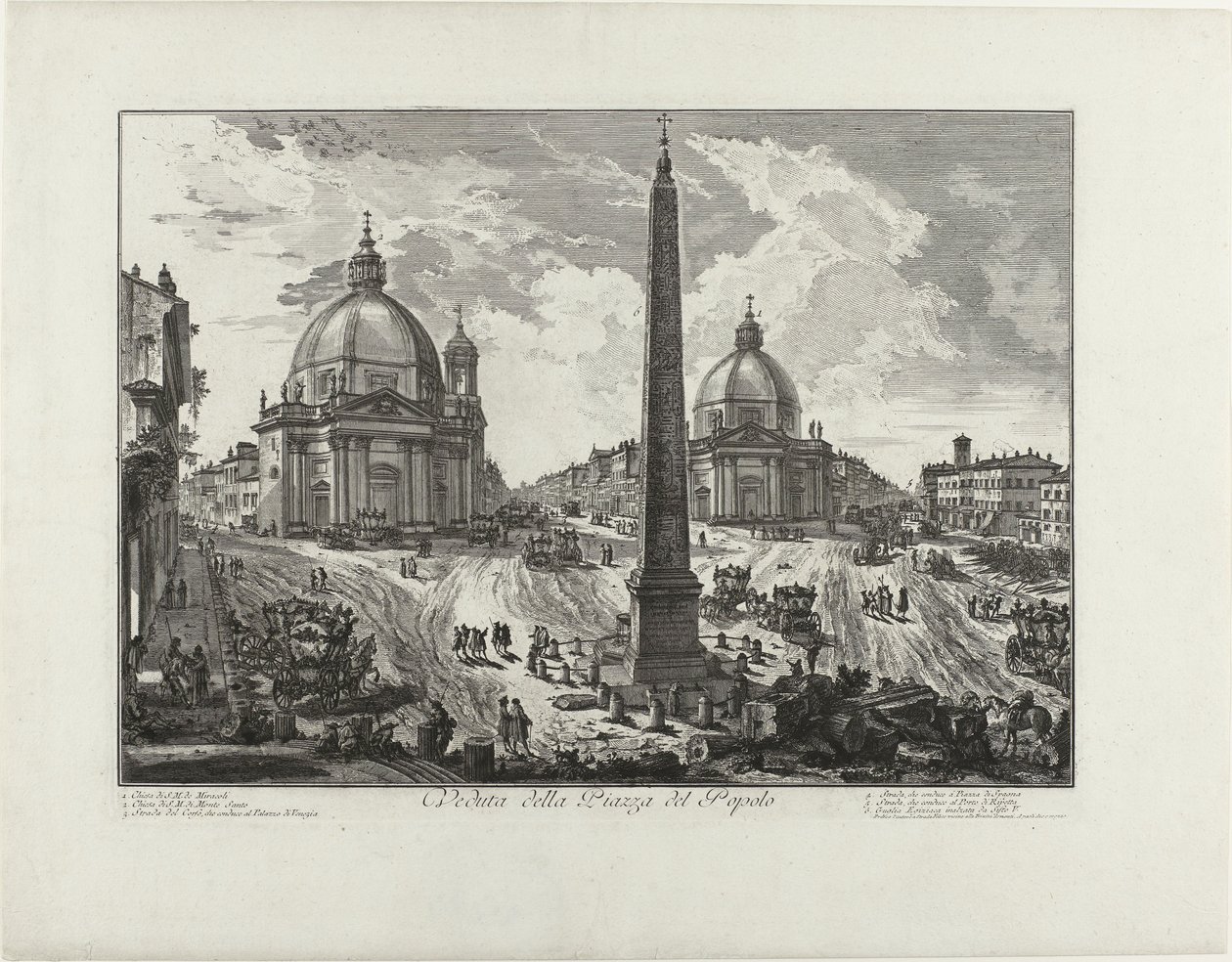 Kilátás a Piazza del Popolo térre alkotó: Giovanni Battista Piranesi