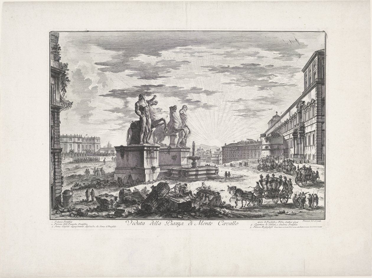 Kilátás a Monte Cavallo térre alkotó: Giovanni Battista Piranesi