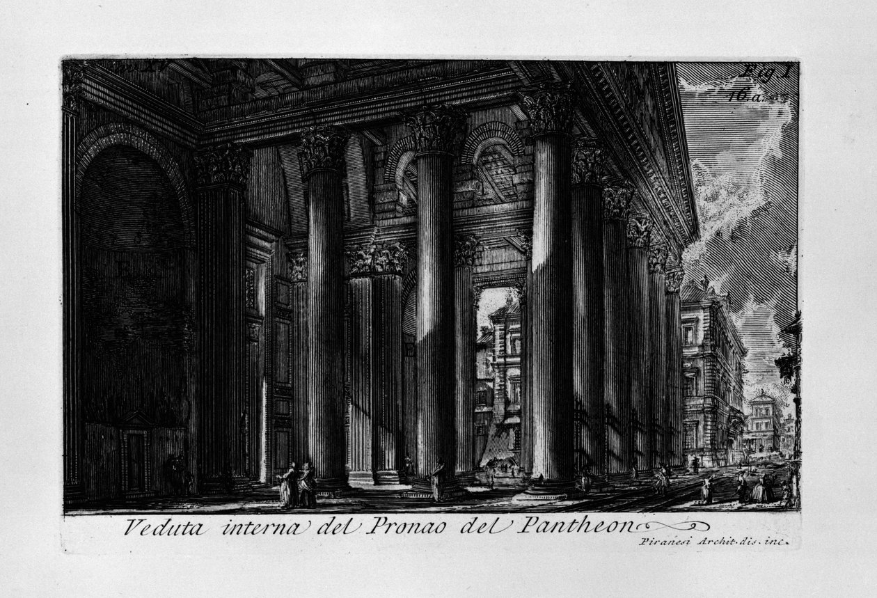 Belső nézet a Pantheon Pronaosáról alkotó: Giovanni Battista Piranesi