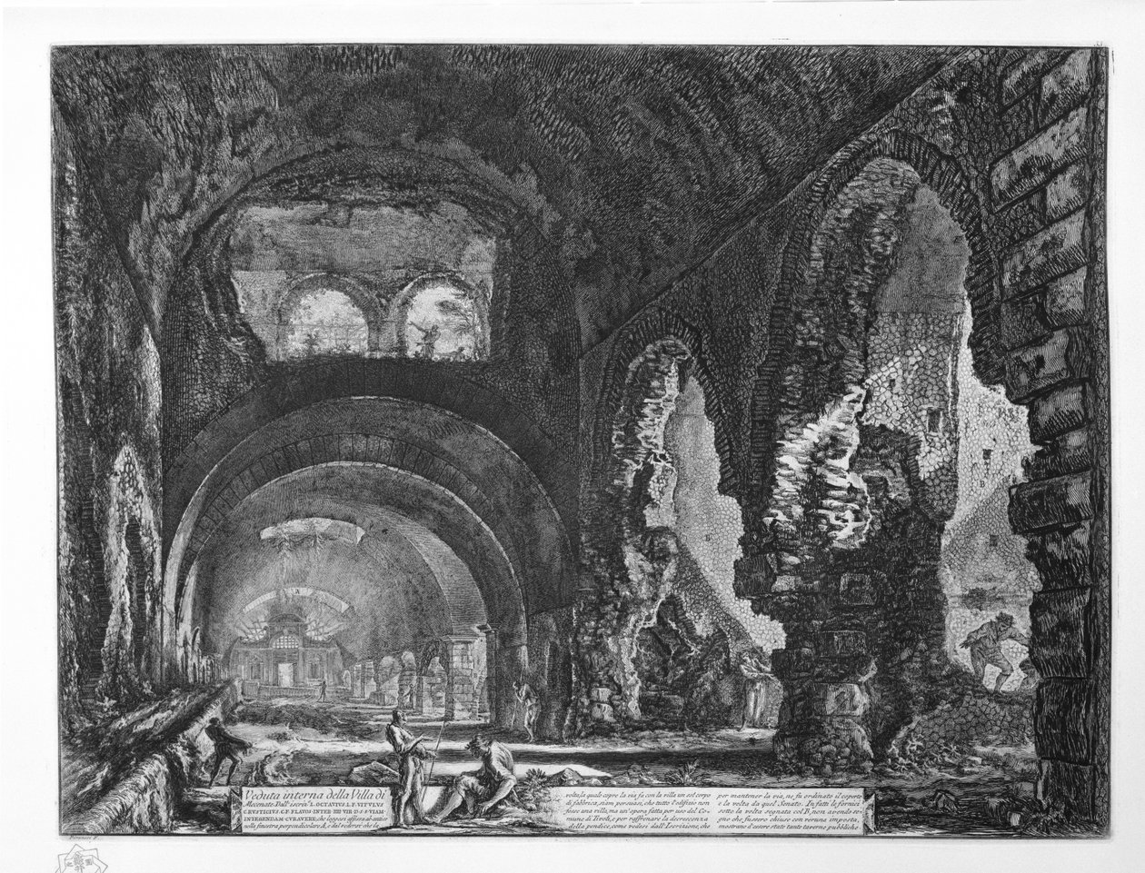 A Maecenas-villa belső nézete alkotó: Giovanni Battista Piranesi