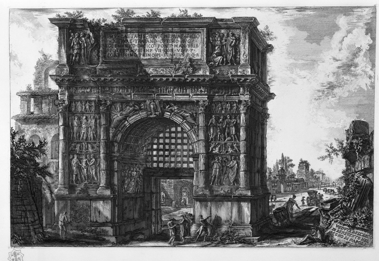 Kilátás a nápolyi királyság Benevento boltívére alkotó: Giovanni Battista Piranesi