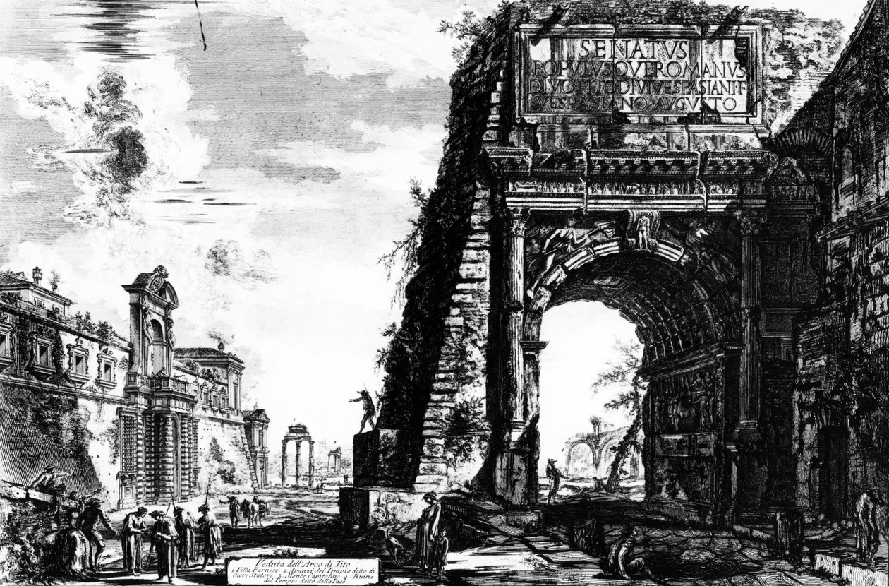 Titus diadalívének képe, a „Róma nézetei” sorozatból, 1760 körül alkotó: Giovanni Battista Piranesi