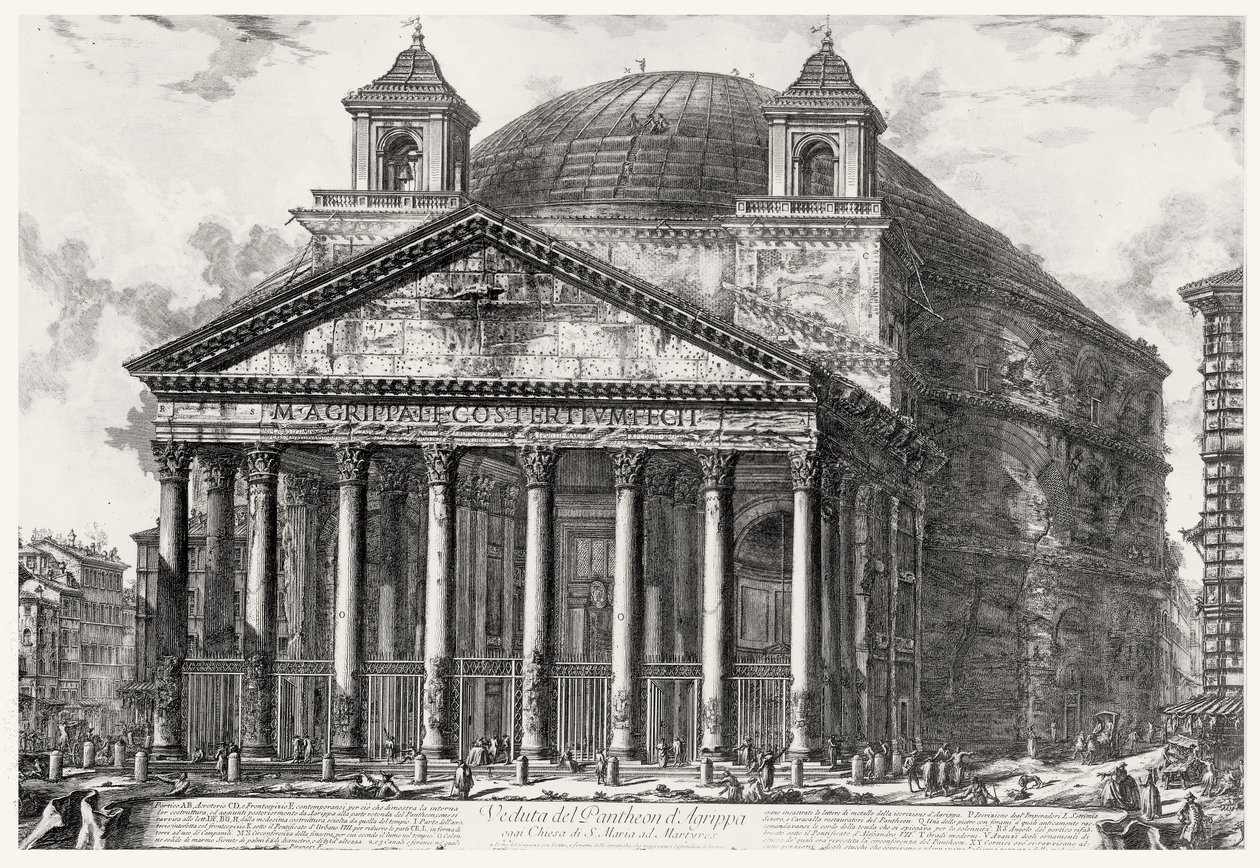 Kilátás a Pantheonra, a "Róma kilátásai" sorozatból, 1760 körül alkotó: Giovanni Battista Piranesi