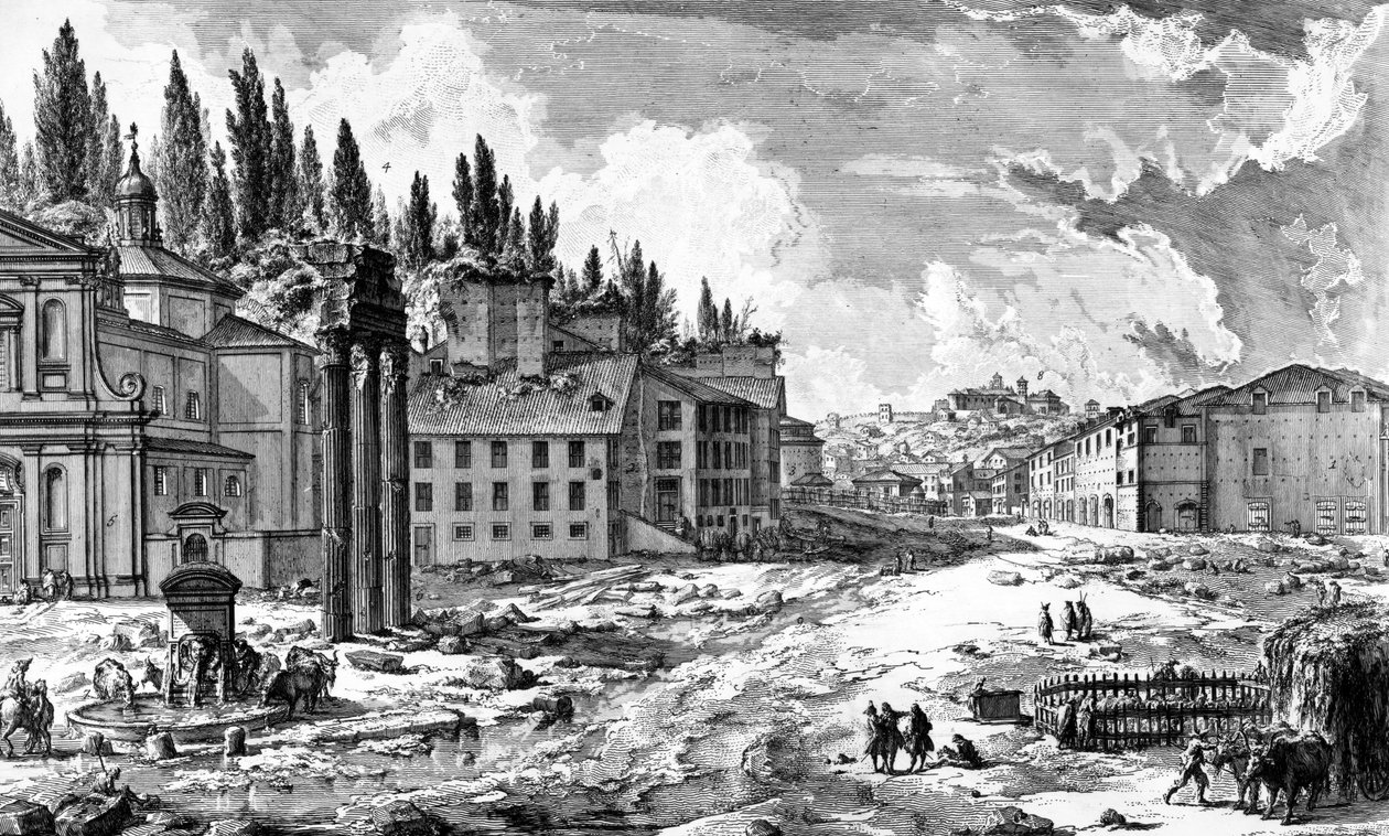 Kilátás a Forum Romanumra, a „Róma kilátásai” sorozatból, 1758 alkotó: Giovanni Battista Piranesi