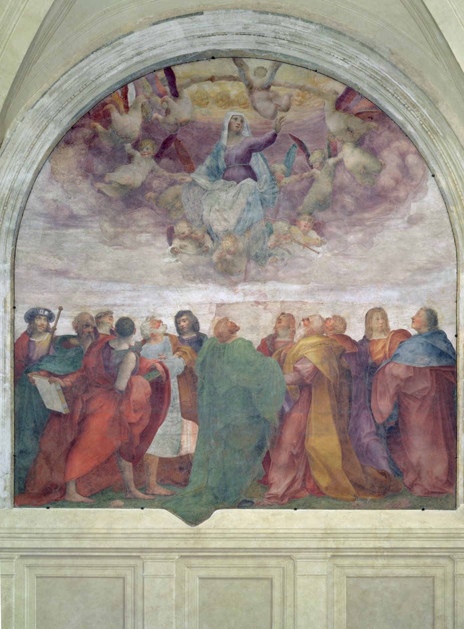 Szűz mennybemenetele, 1513 alkotó: Giovanni Battista Rosso Fiorentino