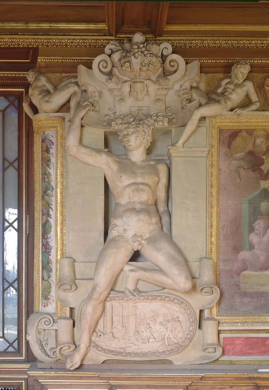 Férfias alak az I. Francois Galériából (1494-1547) 1535-40 (stukkó) alkotó: Giovanni Battista Rosso Fiorentino
