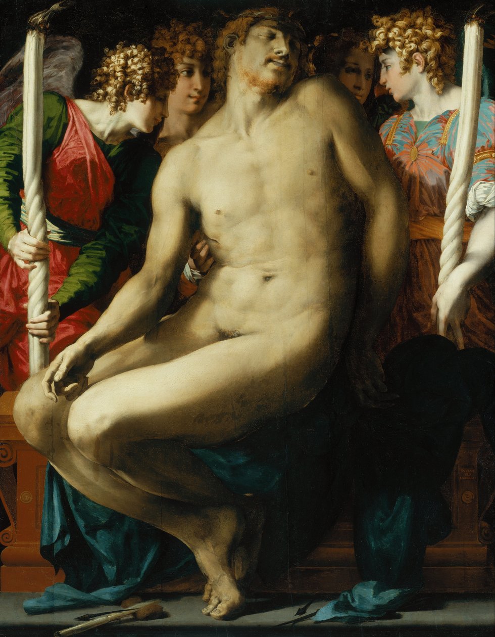 A halott Krisztus angyalokkal alkotó: Giovanni Battista Rosso Fiorentino