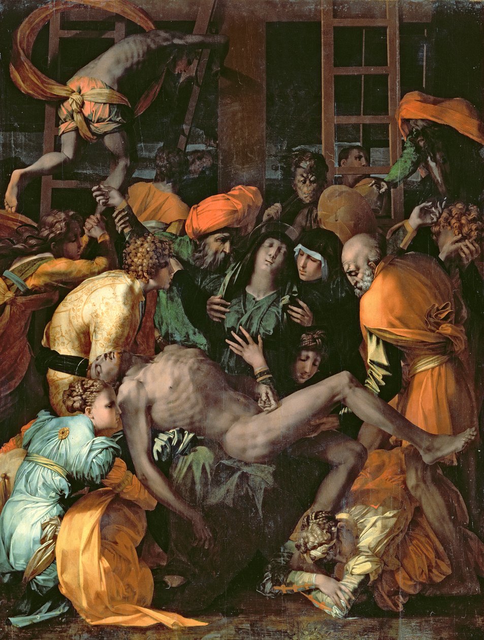 A keresztről való lerakás, 1529 alkotó: Giovanni Battista Rosso Fiorentino