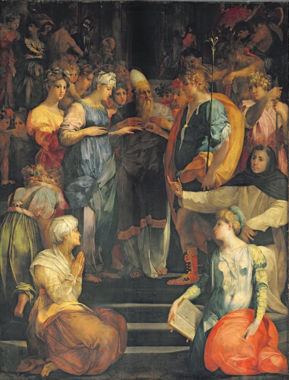 A Szűzanya házassága, 1523 alkotó: Giovanni Battista Rosso Fiorentino