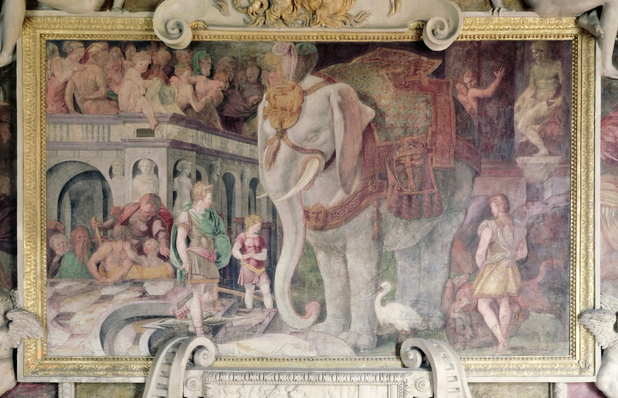 A királyi elefánt, I. Ferenc galériájából (1494-1547) alkotó: Giovanni Battista Rosso Fiorentino