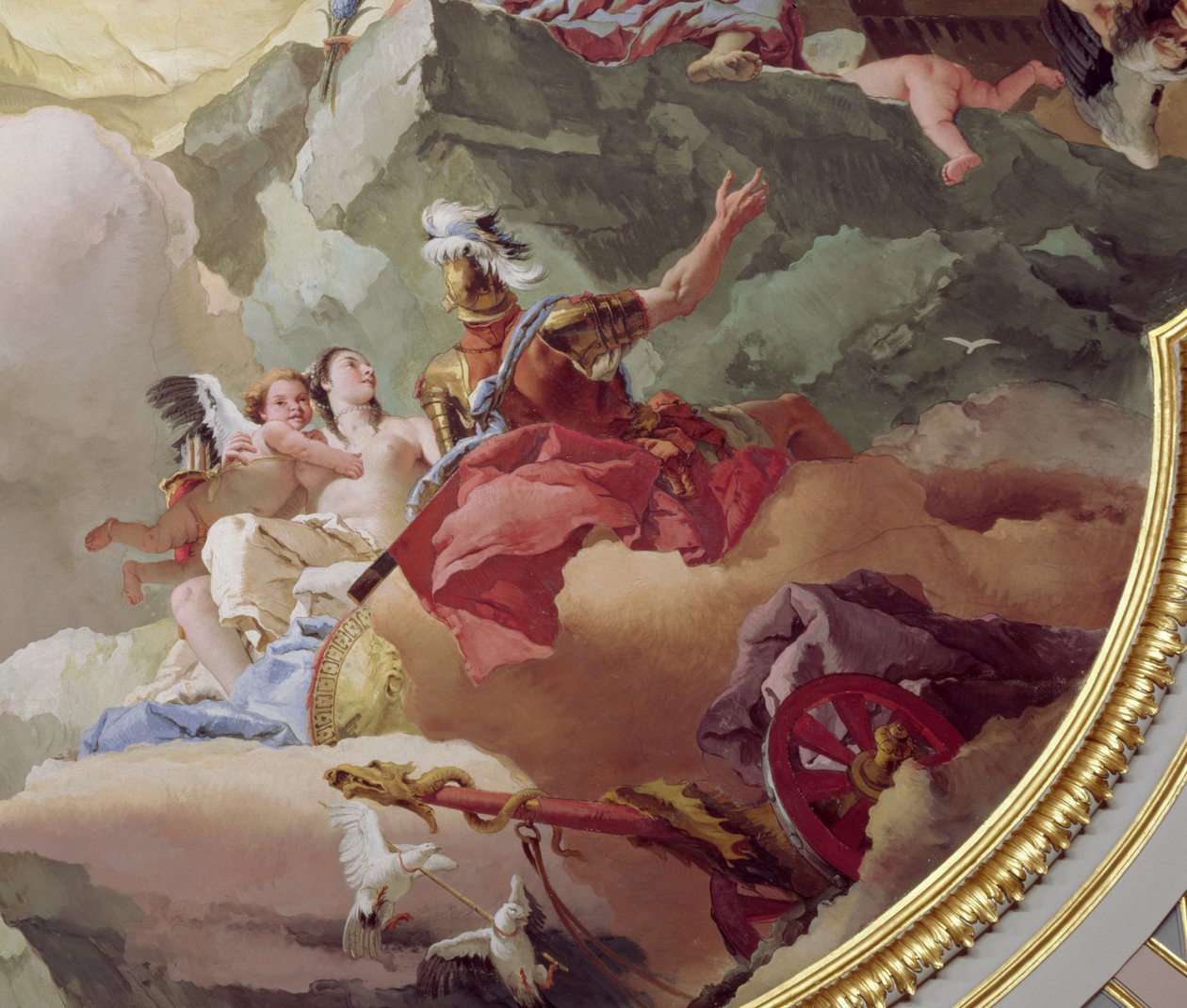 A Spanyol Monarchia apoteózisa, 170577-es freskórészlet alkotó: Giovanni Battista Tiepolo