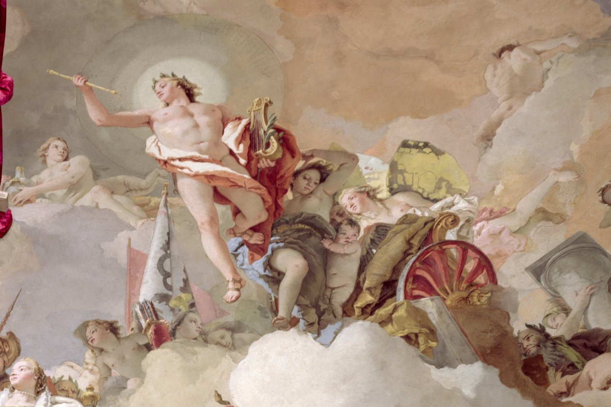 A Spanyol Monarchia apoteózisa, 170577-es freskórészlet alkotó: Giovanni Battista Tiepolo