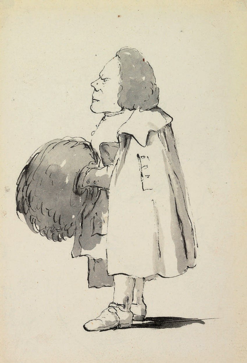 Rövid úriember karikatúrája alkotó: Giovanni Battista Tiepolo