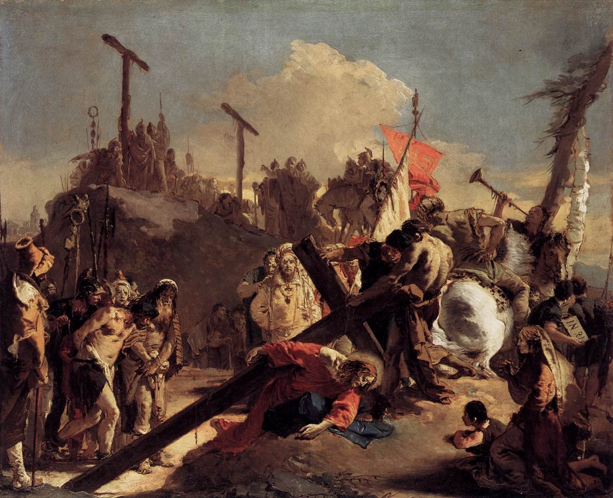 A kereszt hordozása alkotó: Giovanni Battista Tiepolo
