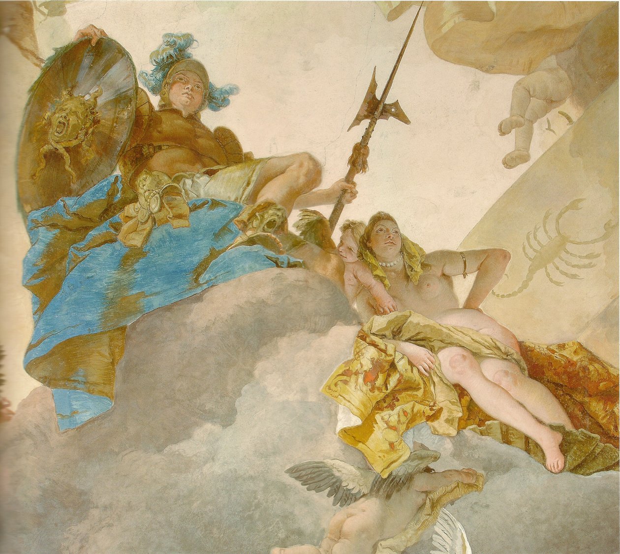 Mennyezeti freskó a würzburgi rezidencia lépcsőházában, részlet alkotó: Giovanni Battista Tiepolo