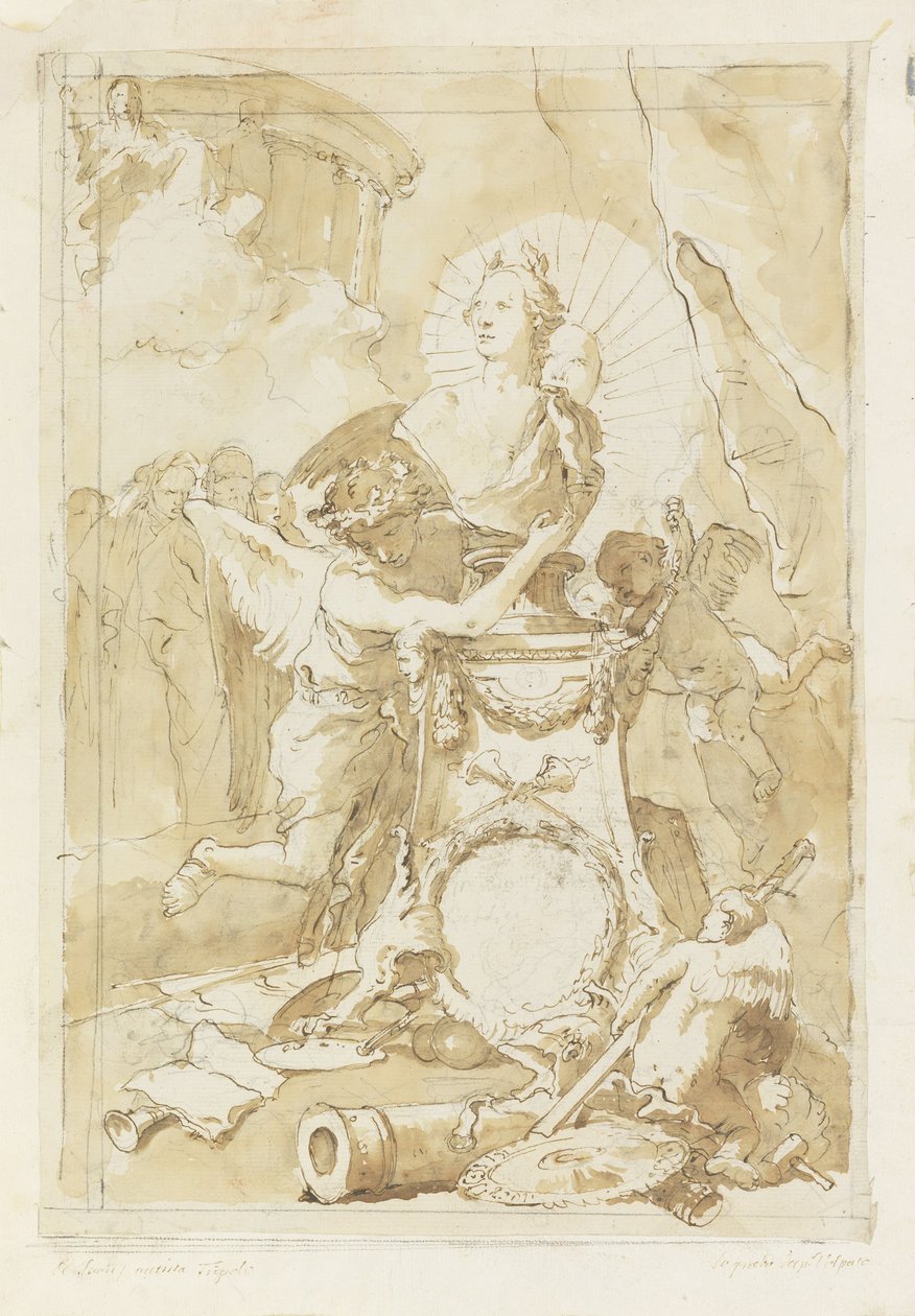 Design for Dedication page in Charles III of Spain and the Two Sicilia alkotó: Giovanni-Battista Tiepolo