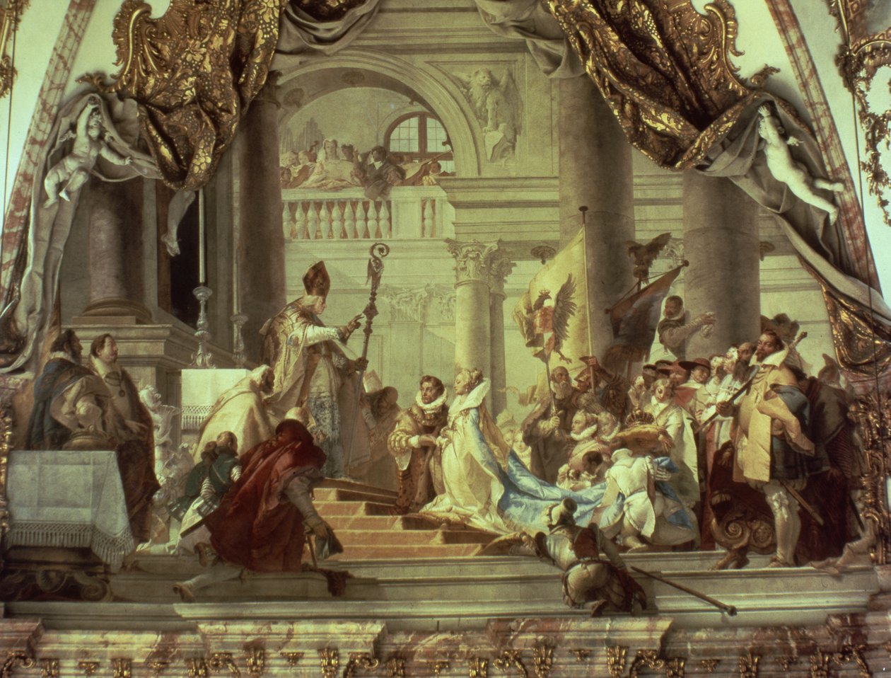 Frigyes Barbarossa császár esküvője Burgundi Beatrixszal 1156-ban, 1751-52 körül alkotó: Giovanni Battista Tiepolo
