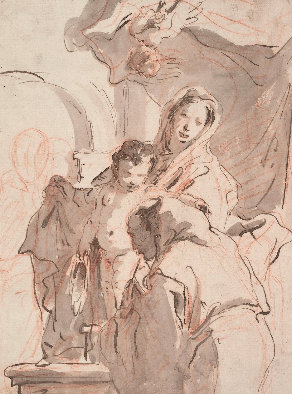 Madonna és gyermeke Szenttel, c. 1750-1760 alkotó: Giovanni Battista Tiepolo