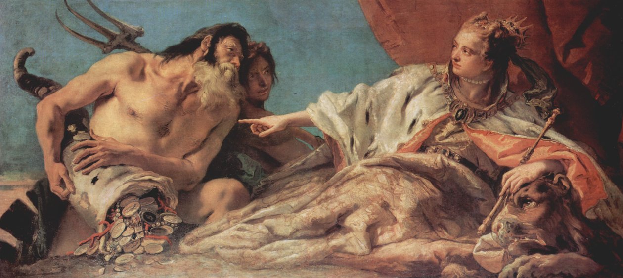 A Neptunusz kínálatot kínál Velence városának alkotó: Giovanni Battista Tiepolo