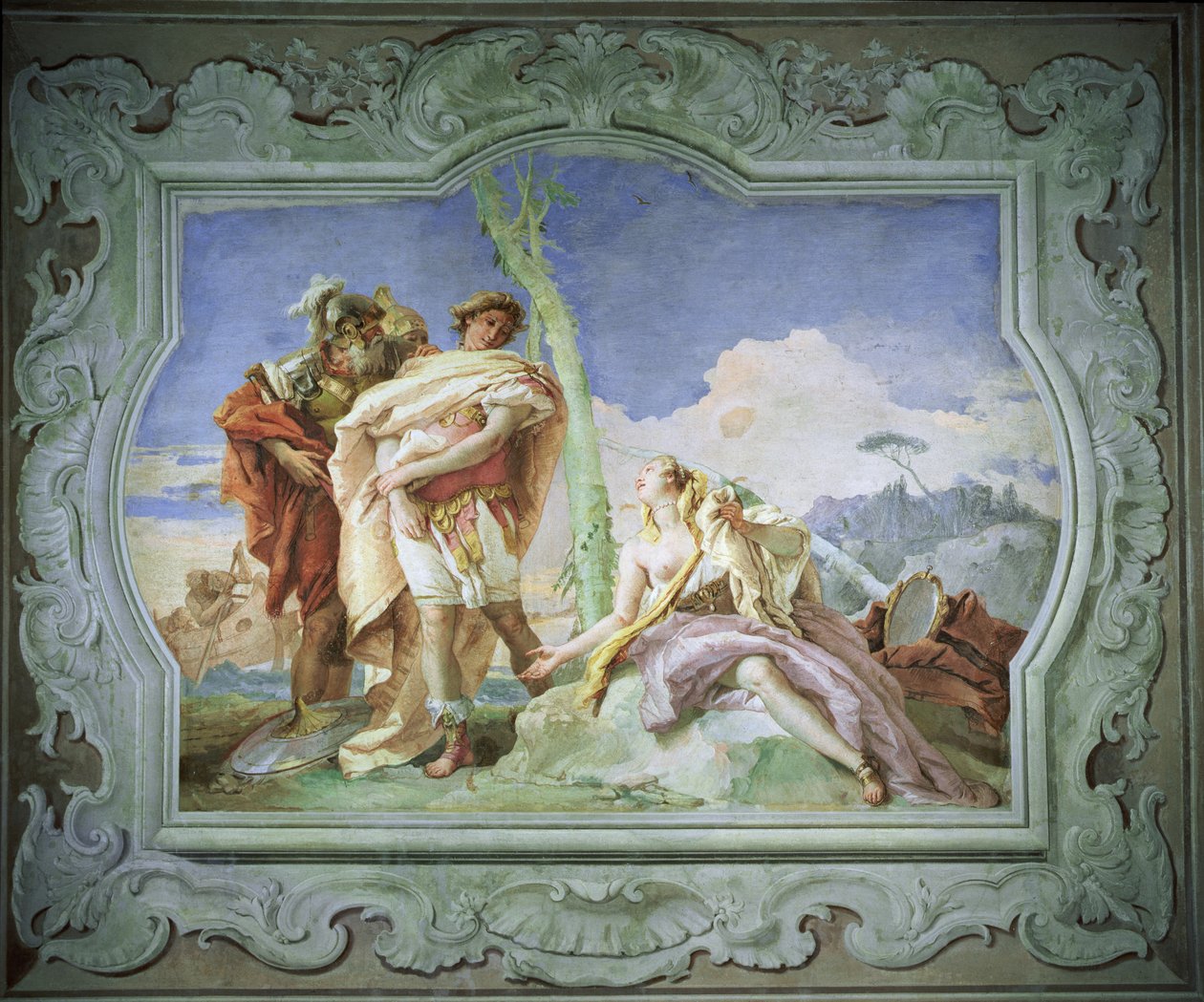 Rinaldo Abandoning Armida, Torquato Tasso Gerusalemme Liberata című művéből (1544-95) 1757 alkotó: Giovanni Battista Tiepolo