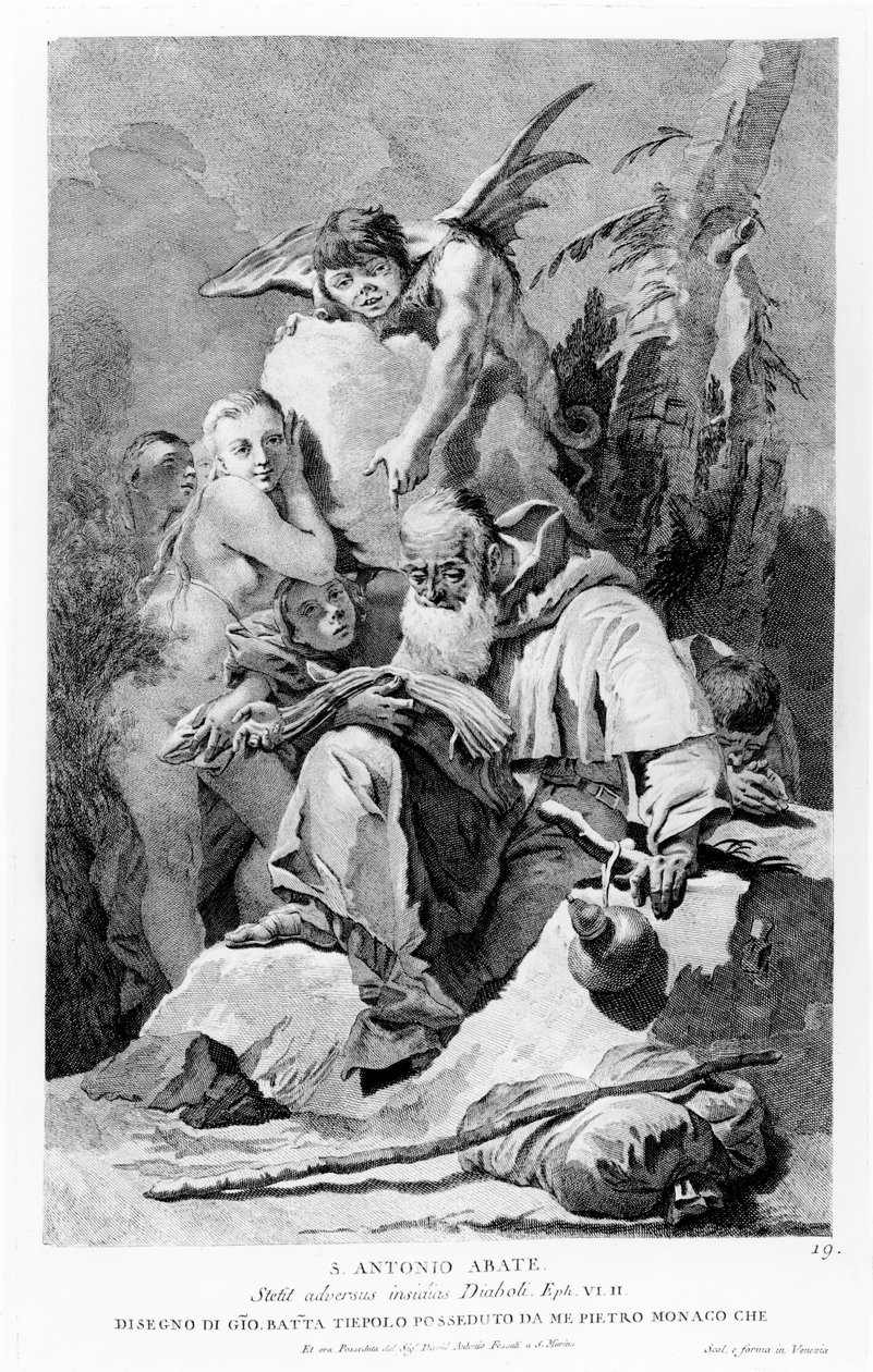 Szent Antal apát, aki elviseli az ördög kísértését alkotó: Giovanni Battista Tiepolo