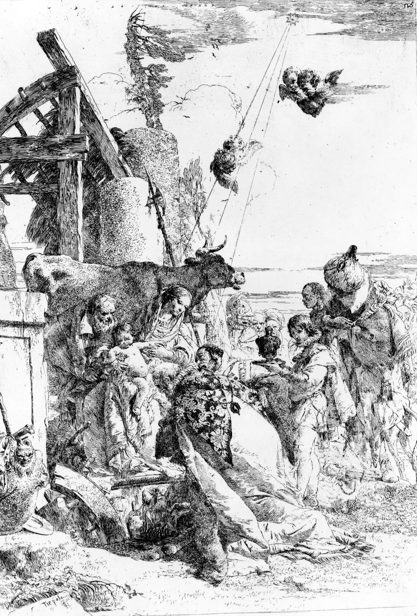 A bölcsek imádása, 1753 körül alkotó: Giovanni Battista Tiepolo