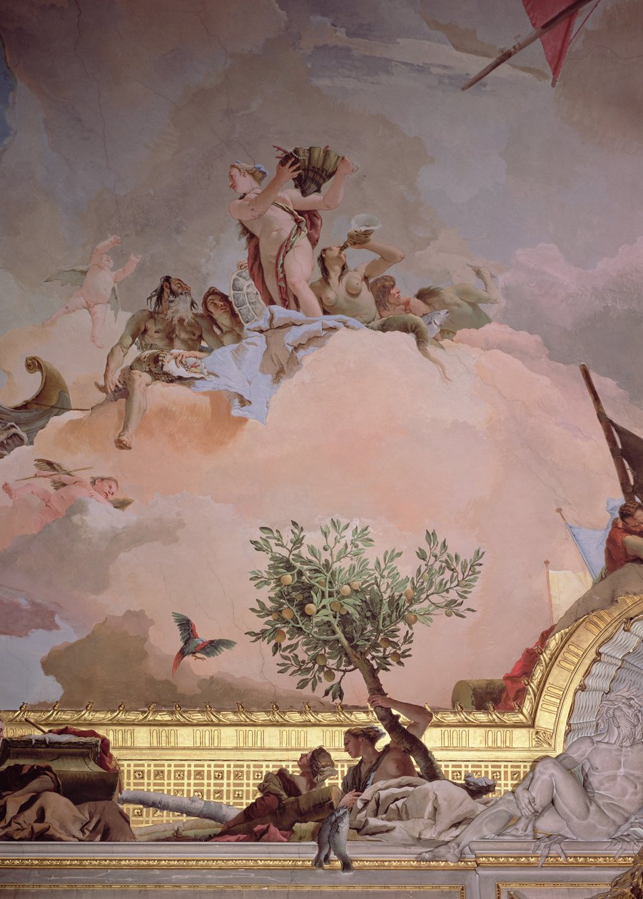 Spanyolország dicsősége IV, a Trónterem mennyezetéről, 1764 (részlet, lásd még: 61757, 61758, 62096) alkotó: Giovanni Battista Tiepolo