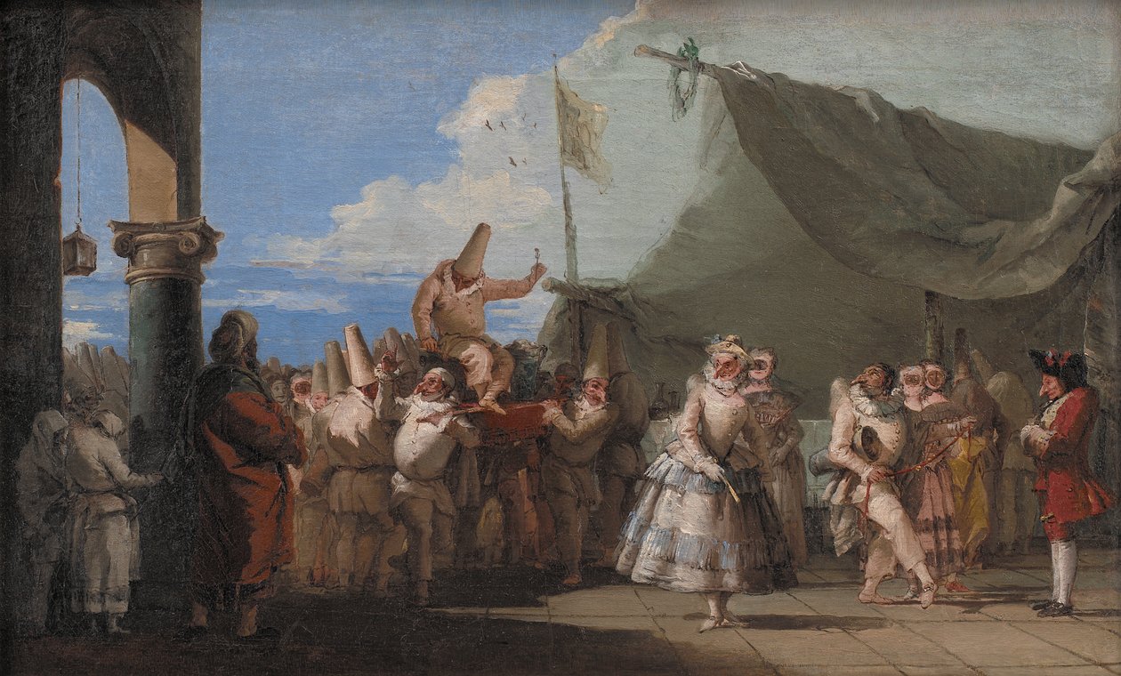 Pulcinella diadala, 1753-54 alkotó: Giovanni Battista Tiepolo