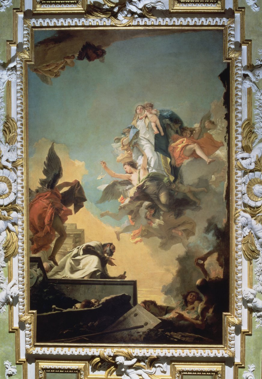 A Kármel Szűzanya, amint a lapockát átadja Boldog Simon Stocknak, 1740-es évek alkotó: Giovanni Battista Tiepolo