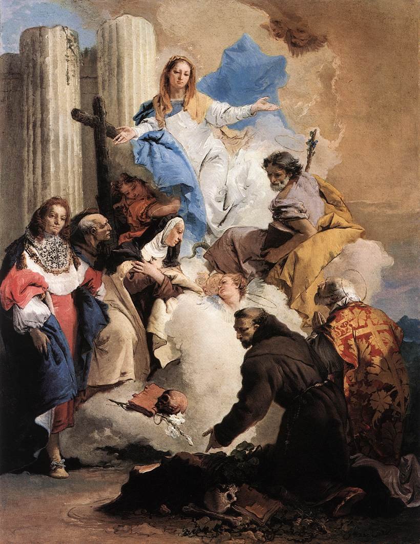 A Szűz hat szenttel alkotó: Giovanni Battista Tiepolo