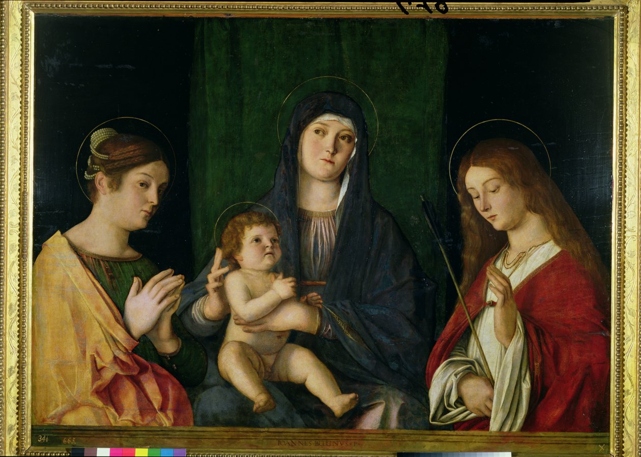 Szűz és gyermek Szent Katalinnal és Szent Orsollyával, 1490 körül alkotó: Giovanni Bellini