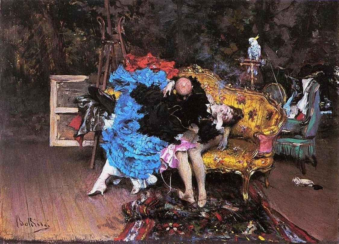 A modell és a manöken német: The Model and the Mannequins Polski: Modelka i manekinn alkotó: Giovanni Boldini