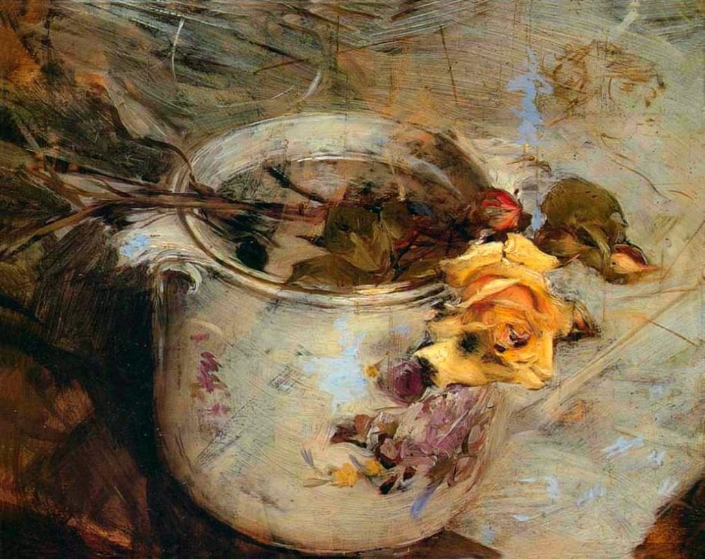The Rose in Vase of Sassonian Német: Rosen in Vase von SassonianPolski: Roza w wazonie Sassoniin alkotó: Giovanni Boldini